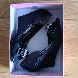 Nina Black Sparkle Platform Heels